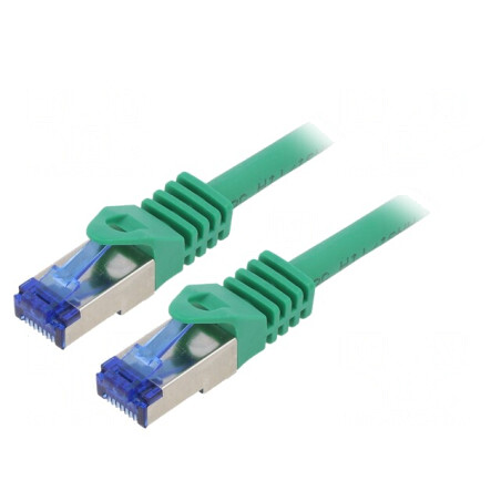Patch cord verde S/FTP 6a LSZH 0,25m | Electronic-mag.ro | Componente Electronice