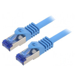 Patch cord S/FTP Cat6a Albastru 0,25m LSZH 26AWG