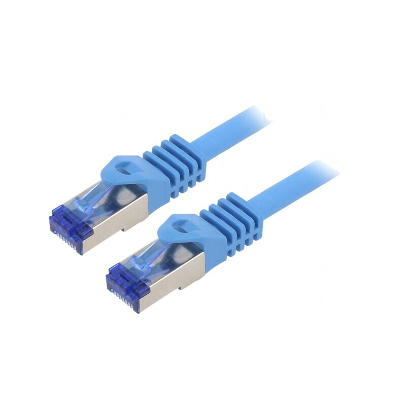 Patch cord S/FTP Cat6a Albastru 0,25m LSZH 26AWG | Electronic-mag.ro | Componente Electronice