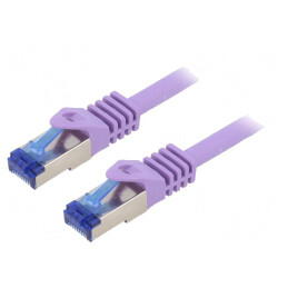 Patch cord S/FTP Cat6a LSZH Violet 0.25m | Electronic-mag.ro | Componente Electronice