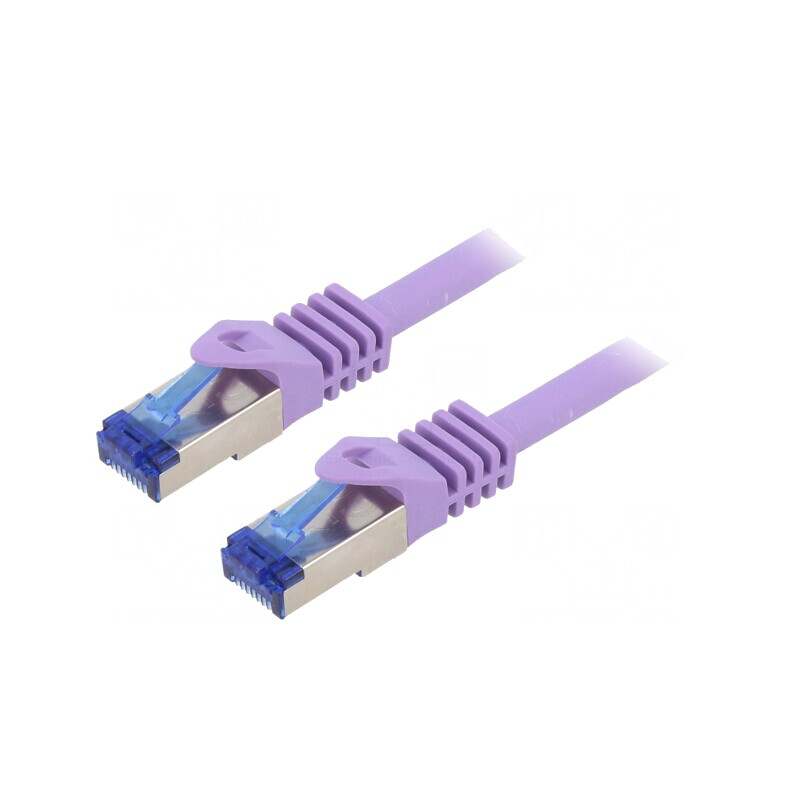 Patch cord S/FTP Cat6a LSZH Violet 0.25m | Electronic-mag.ro | Componente Electronice