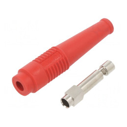 Soclu Banană 4mm Roșu Nichelat 32A 60V | Electronic-mag.ro | Componente Electronice