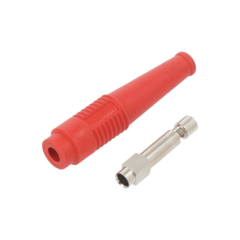 Soclu Banană 4mm Roșu Nichelat 32A 60V | Electronic-mag.ro | Componente Electronice