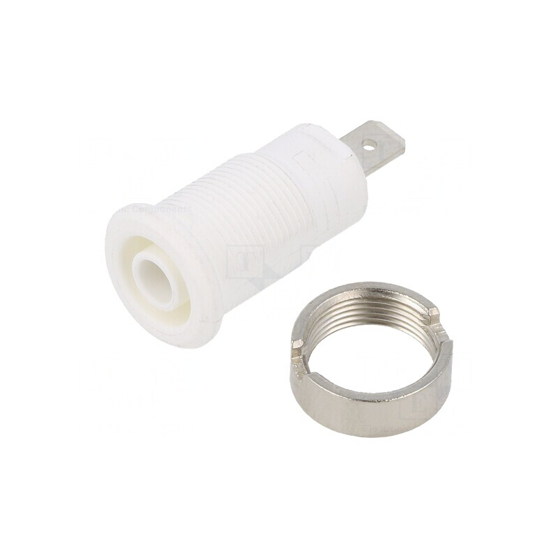 Soclu Banană 4mm 24A 1kV Alb Nichelat | Electronic-mag.ro | Componente Electronice Soclu Banană 4mm 24A 1kV Alb Nichelat | Electronic-mag.ro | Componente Electronice