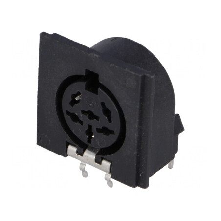 Soclu DIN 6 pini unghi 90° pentru PCB | Electronic-mag.ro | Componente Electronice