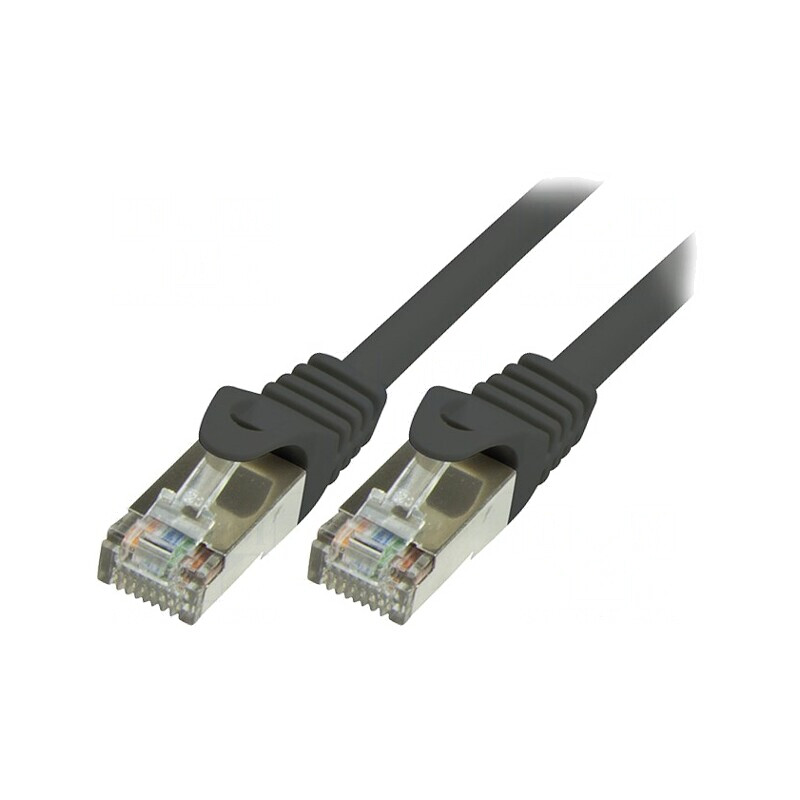 Patch Cord F/UTP 5e 3m Negru Ecranat | Electronic-mag.ro | Componente Electronice