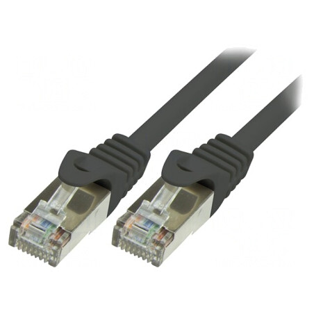 Patch Cord F/UTP 5e 3m Negru Ecranat | Electronic-mag.ro | Componente Electronice