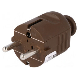 Conector de alimentare AC tată 230VAC 16A maro 3 pini | Electronic-mag.ro | Componente Electronice
