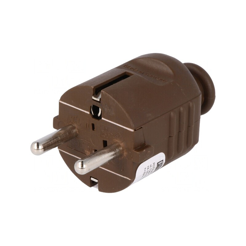 Conector de alimentare AC tată 230VAC 16A maro 3 pini | Electronic-mag.ro | Componente Electronice