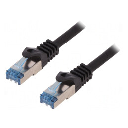 Patch cord S/FTP 6a Cu LSZH negru 0.5m 26AWG | Electronic-mag.ro | Componente Electronice