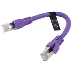 Patch cord S/FTP Cat 6a violet 0,2m | Electronic-mag.ro | Componente Electronice