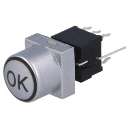 Comutator Tastatură DPDT cu LED Argintiu 30V 0.1A | Electronic-mag.ro | Componente Electronice