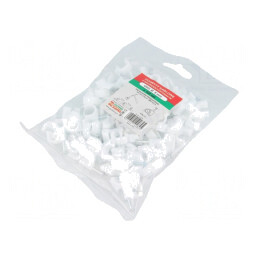 Suport cablu rotund alb 100 buc. | Electronic-mag.ro | Componente Electronice