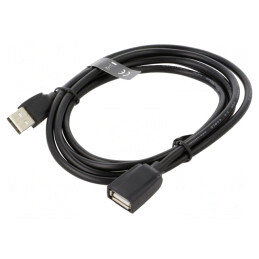 Cablu USB 2.0 A Mufă-Nicelată 1,5m Negru