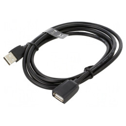 Cablu USB 2.0 A Mufă-Nicelată 1,5m Negru | Electronic-mag.ro | Componente Electronice