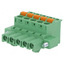 Regletă de conexiuni deconectabilă 5mm 5 piste 90° | Electronic-mag.ro | Componente Electronice