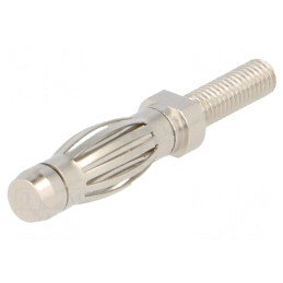 Mufă banană 4mm 32A nichelat înşurubare | Electronic-mag.ro | Componente Electronice