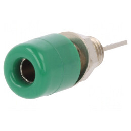 Soclu Banană 4mm Verde Panou 32A 33VAC 70VDC | Electronic-mag.ro | Componente Electronice