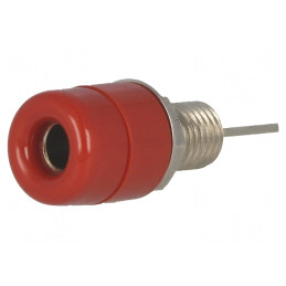 Soclu Banană 4mm Roșu pentru Panou | Electronic-mag.ro | Componente Electronice