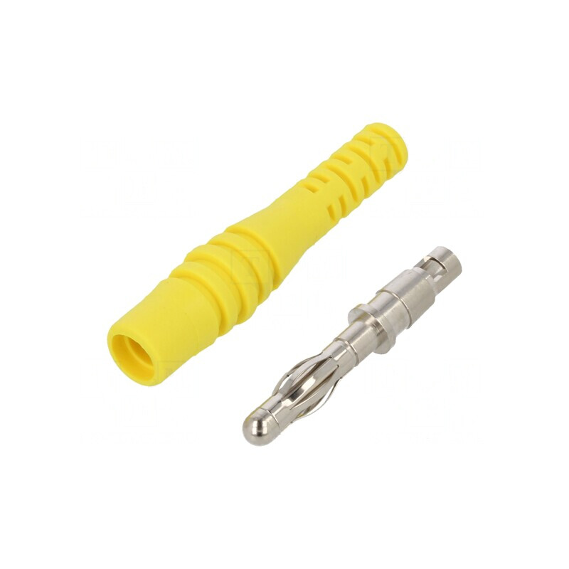 Mufă Banană 4mm Galbenă Neizolată 32A 60V | Electronic-mag.ro | Componente Electronice