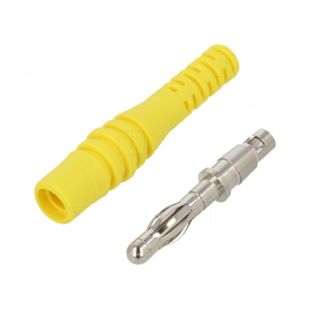 Mufă Banană 4mm Galbenă Neizolată 32A 60V | Electronic-mag.ro | Componente Electronice