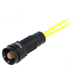 Lampă de control LED portocalie 230V IP40 Ø11mm | Electronic-mag.ro | Componente Electronice