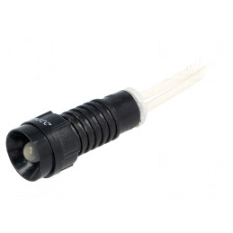 Lampă LED de control albă 230VAC Ø11mm IP40 plastic | Electronic-mag.ro | Componente Electronice
