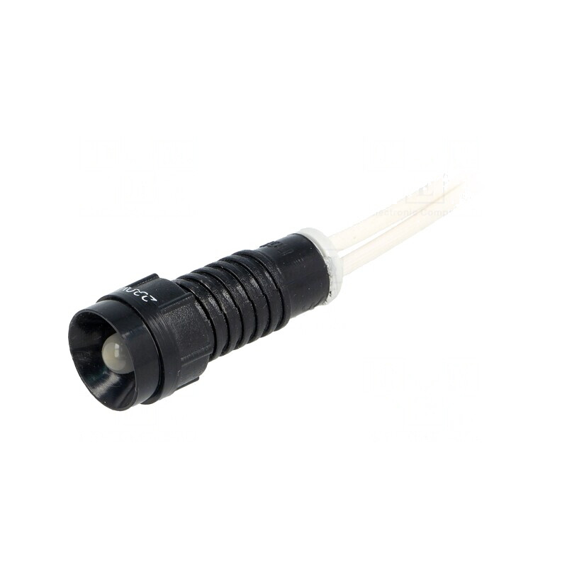 Lampă LED de control albă 230VAC Ø11mm IP40 plastic | Electronic-mag.ro | Componente Electronice
