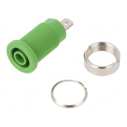 Soclu Banană Verde 4mm 24A pentru Panou | Electronic-mag.ro | Componente Electronice