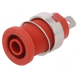 Soclu Banană 4mm 24A Roșu pentru Panou | Electronic-mag.ro | Componente Electronice