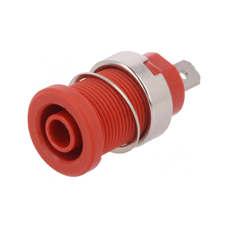 Soclu Banană 4mm 24A Roșu pentru Panou | Electronic-mag.ro | Componente Electronice