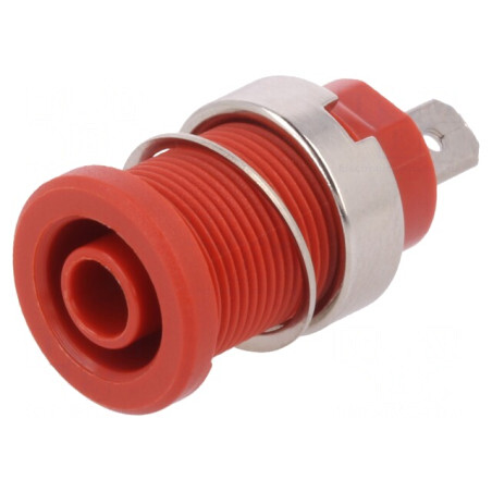 Soclu Banană 4mm 24A Roșu pentru Panou | Electronic-mag.ro | Componente Electronice