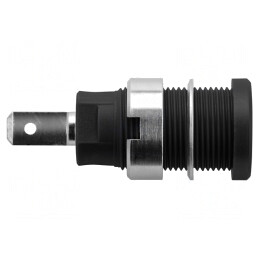 Soclu banană 4mm negru nichelat pentru panou | Electronic-mag.ro | Componente Electronice