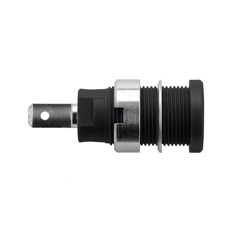 Soclu banană 4mm negru nichelat pentru panou | Electronic-mag.ro | Componente Electronice