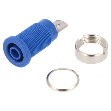 Soclu Banană 4mm 24A Albastru Nichelat Pe Panou | Electronic-mag.ro | Componente Electronice