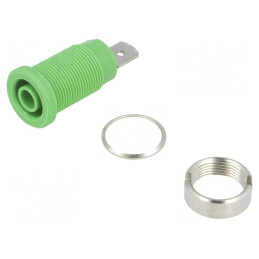 Soclu Banană Verde 4mm 24A Pe Panou | Electronic-mag.ro | Componente Electronice