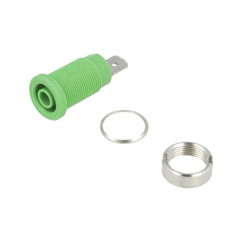 Soclu Banană Verde 4mm 24A Pe Panou | Electronic-mag.ro | Componente Electronice