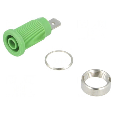 Soclu Banană Verde 4mm 24A Pe Panou | Electronic-mag.ro | Componente Electronice