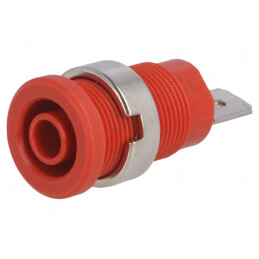 Soclu Banană 4mm 24A Roșu Nichelat pentru Panou | Electronic-mag.ro | Componente Electronice