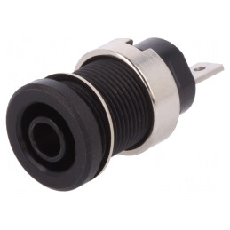 Soclu Banană 4mm Negru Nichelat pentru Panou | Electronic-mag.ro | Componente Electronice