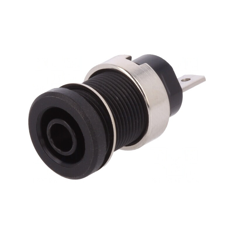 Soclu Banană 4mm Negru Nichelat pentru Panou | Electronic-mag.ro | Componente Electronice