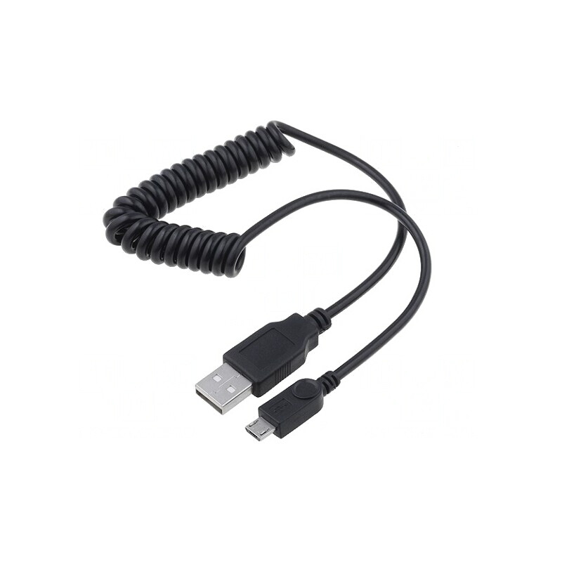 Cablu USB 2.0 Spiralat Negru USB A la Micro USB B | Electronic-mag.ro | Componente Electronice Cablu USB 2.0 Spiralat Negru USB A la Micro USB B | Electronic-mag.ro | Componente Electronice