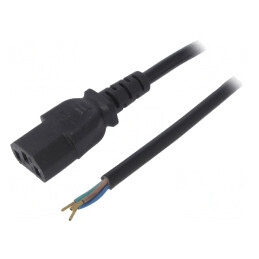 Cablu Alimentare IEC C13 PVC 1,5m Negru 10A 250V | Electronic-mag.ro | Componente Electronice