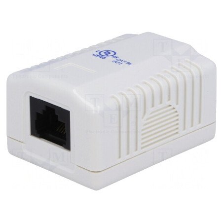 Soclu modular RJ45 Cat 5e pentru perete, 1 conector | Electronic-mag.ro | Componente Electronice