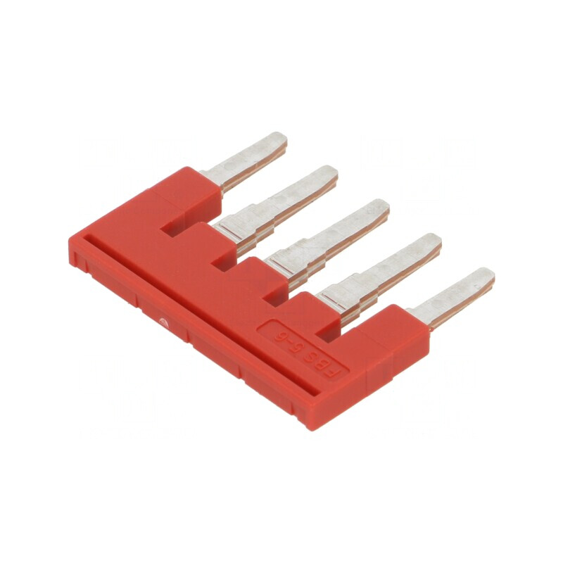 Punte cu Șuruburi 5 Piste Roșie 6mm UL94V-0 | Electronic-mag.ro | Componente Electronice