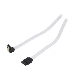 Cablu SATA III Alb 0,5m Mufă Dreaptă și În Unghi