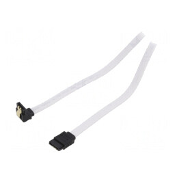 Cablu SATA III Alb 0,5m Mufă Dreaptă și În Unghi | Electronic-mag.ro | Componente Electronice