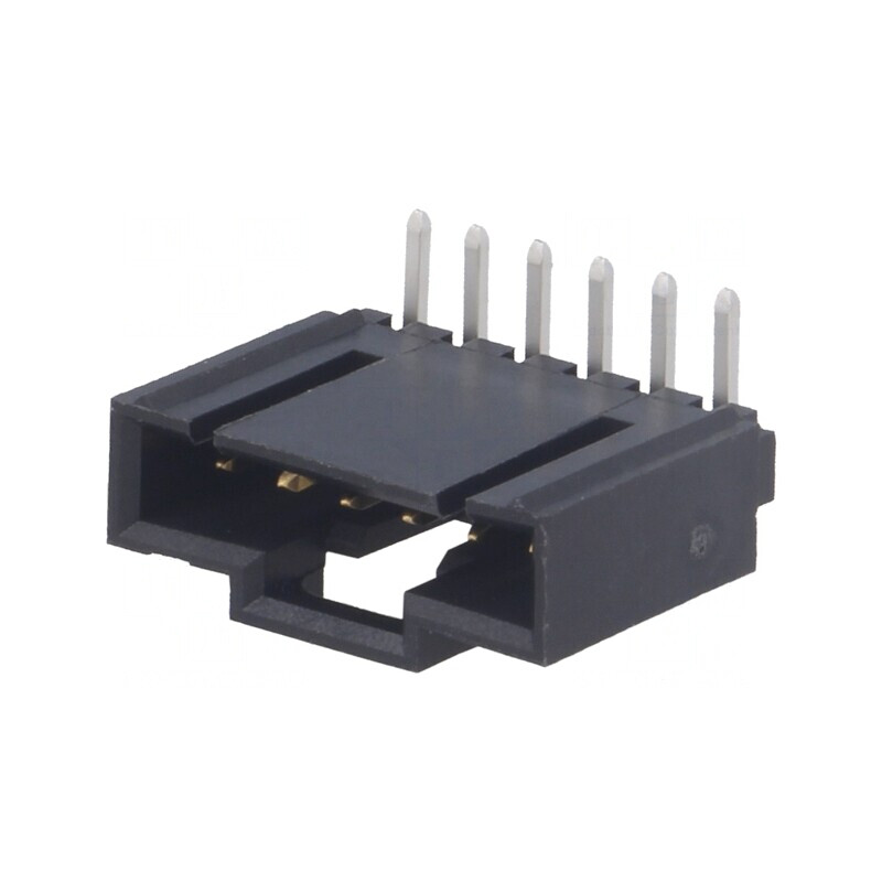 Soclu cablu-placă 2,54mm 6 pini aurit THT | Electronic-mag.ro | Componente Electronice