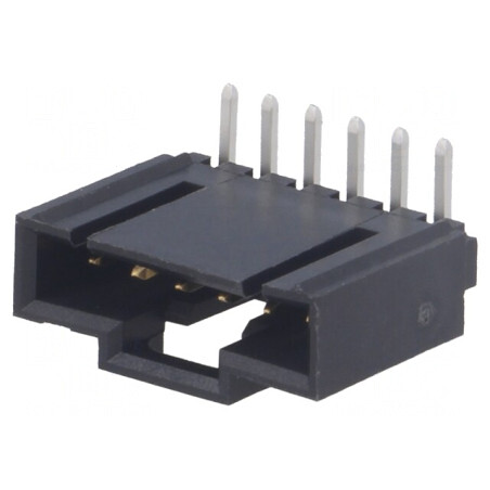 Soclu cablu-placă 2,54mm 6 pini aurit THT | Electronic-mag.ro | Componente Electronice