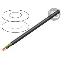 Cablu electric rotund PVC negru 3G1,5mm2